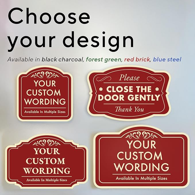 Custom Decorative Outdoor Metal Signs, Personalized Aluminum, Customized Driveway Signs, Waterproof Made In USA, Design 1 Red Brick 24x18 In