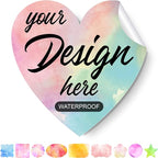 Custom Stickers Personalized Labels - Customized Stickers with Any Design Image Logo Text,Custom Stickers for Business Logo,Custom Thank You Label Stickers,100 Labels (Heart,6"x6")