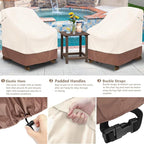 okcool Patio Adirondack Chair Cover 2 Pack,Waterproof Heavy Duty Outdoor Chair Covers,Patio Adirondack Chair Cover for Outdoor Chair,(33W x 35D x 36H inches),Beige & Brown