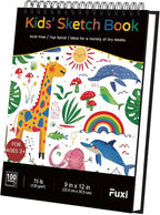 Sketch Book for Kids, 9" x 12" Kid Sketchbook, 100 Sheets (73lb/120gsm) Drawing Paper for Kids, Spiral Sketch Pad for Kid, Art Supplies for Classroom Must Haves.