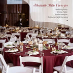 Fani 12 Pack 90 Inch Round Burgundy Polyester Tablecloths for Round Table, Wedding Party, Dining Table, Buffet, Banquet, Restaurant, Camping