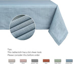maxmill Lux Faux Linen Tablecloth with Slubby Yarn Textured Weaves Wrinkle Free Anti-Shrink Soft Table Cloth for Kitchen Dining Tabletop for Outdoor and Indoor Use Rectangle 60 x 104 Inch Slate Blue