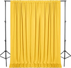 DWCN 10x8 FT Yellow Backdrop Curtains for Parties, Photography Backdrop Drapes with Rod Pockets for Wedding Decorations Stage Birthday Family Gatherings, 2 Panels 5ft x 8ft