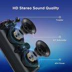 25.9''Karaoke Machine with 2 Wireless Microphones, 5.3 Speakers Bluetooth Speaker for Adults New Party Portable PA System Outdoor Bluetooth with 8” Woofer Wireless with Party Light(Recordable)