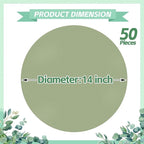 50 Pieces Sage Green Paper Place Mats Sage Round Disposable Table Mats Green Paper Doilies Decorative Placemats for Wedding Banquet Party Home Dining Tableware Decor