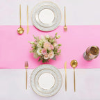 SHEJIZE 20 Pack Pink Satin Table Runner 12x108 Inches Long, Bright Silky Smooth Satin Table Runner Table Decor for Wedding Banquet Christmas Prom Event Birthday Party