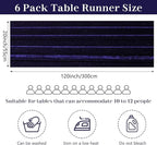 Velvet Table Runner 20 x 120 Inches 10ft Luxurious Thick Soft Velvet Christmas Thanksgiving Wedding Reception Table Runner for Party Reception Decorations(Navy Blue, 6 Pack)