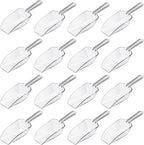 Hestya 16 Pcs Christmas Multi Purpose Clear Plastic Scoops for Candy Buffet Acrylic Kitchen Ice Food Popcorn Scoops for Protein Powders, Ice Cream, Coffee, Tea Jar (6.69 Inch)