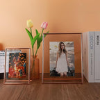 Rose Gold Floating Frame, 8"x10", Vertical, For Picture 7x9, 6x8, 5x7, Tabletop Shelf Photo Frame For Lady or Girl, Classy Gift For Anniversary, Wedding, or Birthday