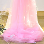20ft x 10ft Pink Tulle Photo Backdrop Curtain with Lights String for Baby Shower Sheer Baby Pink Curtain Backdrop for Birthday Party Wedding Photo Booth Photography Background Decorations