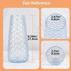 Crystal Vase for Flowers, 8.6" H Clear Round Glass Vase for Centerpieces, Modern Floral Planter Container for Parties,Wedding,Office,Home Decoration