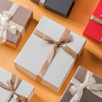 LIFELUM White Gift Box 13.85 x 8.35 x 4.45 inch Wedding Gifts Box for Bridesmaid Proposal Gifts for Gifts with Card, Ribbon, Shredded Paper Filler Gift Packaging (1 Pcs)