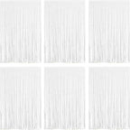 White Foil Fringe Curtain 3.3×8.3FT 6 Packs, Metallic Tinsel Curtains Party Streamers for Birthday Graduation Baby Shower Decoration (6pcs,3.3FT×8.3FT, White)
