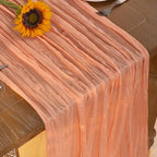 Peach Cheesecloth Table Runner Fall Table Runner Boho Gauze 120 Inches Cheese Cloth Fall Table Decorations for Sweet Little Peach Baby Shower Decor Wedding Bridal Thanksgiving Party