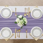 2 Pack 10 Ft Chiffon Table Runner Light Purple Gauze Long Table Runners 27x120 Inches Sheer Tulle Table Runner for Rustic Wedding Reception Bridal Shower Decorations Birthday Party