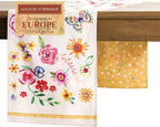 Maison d' Hermine Table runner 100% Cotton Double Layer Table Runners 72 inches long Decorative for Home Kitchen Dining Party Wedding Bridal Shower Spring Summer (Happy Florals - Sweety, 14.50" x 72")