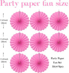 Red Hanging Paper Fans,Red Accessories Paper Decorations for Party,Valentines Day Decorations,Photo Booth Props Decor,12in Hanging Paper Fans 30 Color DIY Set （Magenta）