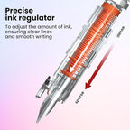 WRITECH Fountain Pen Fine Nib: Black Ink Retractable Pen Set Includes 5 Ink Cartridges Smooth Writing No leaking for Gift (Blue)