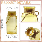 Vintage Glass Flower Vase，12 Pack Gold Amber Farmhouse Glass Centerpiece Vases Mason Jars for Weddings, Parties & Home Decor Bulk (12, Gold)