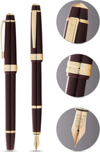 Cross Bailey Light Refillable Fountain Presented in a Everyday Gift Box - Medium Point, Black Ink, Polished Burgundy