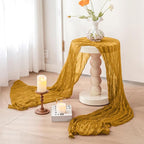Sioloc Yellow Cheesecloth Table Runner Fall Autumn Decor for Home 10ft Table Cloth for Wedding Birthday Party Halloween Thanksgiving Decorations
