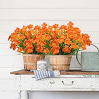 16 Pcs Artificial Fall Flowers for Outdoors, UV Resistant Outdoor Fall Fake Flowers Plants Fuax Fall Shrubs for Autumn Home Garden Porch Window Box Thanksgiving Fall Outdoor Decor