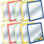 Dandat 10 Pcs Small Mirrors for Kids 6 x 6 Inch Square Shatter Proof Reflector Toddler Glass Plastic Reflector for Classroom DIY Craft Preschool Facial Expression (Hippie Colors)