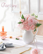 Artificial Flowers Combo for DIY Wedding Bouquets Combo Centerpieces Arrangements Party Bridal Baby Shower Home Decorations-Blush Pink