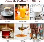 Wooden Coffee Stirrers Individually Wrapped, 500-Count 5.5 Inch Birch Stir Sticks, Natural & Eco-Friendly Disposable Wood Stirrers for Coffee, Hot Drinks, Cocktails, Coffee Bar Accessories ﻿