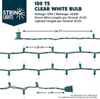 Joiedomi Clear Christmas String Lights Indoor,200(2x100) Mini Warm White Fairy Light,42.8 FT Lighting Decor for Patio Dorm Classroom Bedroom Holiday Wedding Party Garland Birthday Festival,Green Wire