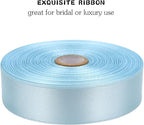 Sky blue Solid Satin Ribbon 1 Inch 50 Yards Solid Polyester Fabric Ribbon for Gift Wrapping Wedding Christmas Baby Shower Birthday Party Decoration Handmade Immortal Flower Craft