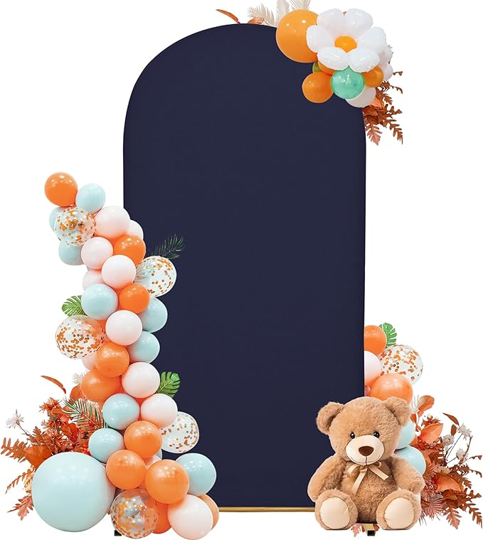 Spandex Arch Cover - 7.2FT Arch Stand Cover - Stretchy Backdrop for Wedding, Birthday, Baby Shower & Banquet - Dark Blue