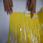 BRAVESHINE Foil Fringe Curtain Backdrop - 2 Pack Yellow Tinsel Photo Booth Backdrop Party Streamers for Easter, Birthdays, Christmas, Lemon, Pineapples, Kids' Party Decorations