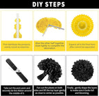 Black and Yellow Party Decorations, 23Pcs Hanging Paper Fans Birthday Decorations with Black Pom Poms Flowers for Boy Birthday, Bridal Shower, Baby Showers, Wedding