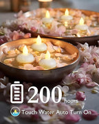 Homemory 12 Pack 200 Hours Flameless Floating Candles, Warm White Led Flickering Tealight Candles in Bulk, Decor for Wedding, Party, Centerpiece, Pool, Christmas