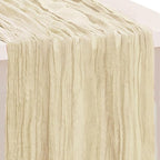 1 Pack Beige Cheesecloth Table Runner 35x120 Inch 10Ft Rustic Gauze Cheese Cloth Table Runner Sheer Cheesecloth Table Runners for Wedding Party Bridal Shower Decoration