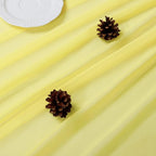 DUOBAO Yellow Chiffon Backdrop Curtains 108 Inches 2 Panels 29 Inch Width Backdrops Drape Semi Sheer Curtain 108 Long Beach Drapes for Living Room Voile Background for Wedding Ceremony