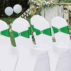 Howhic Pack of 60 Spandex Chair Sashes Bows Stretch Chair Cover Band with Buckle Slider Universal Elastic Chair Ties for Wedding Banquet Party Event Decoration (Emerald)