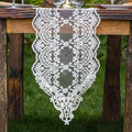 ARTABLE Rectangle Table Runner Lace Macrame Embroidered Table Runners with Exquisite Vintage Shabby Chic for Holiday Wedding Long Dinner Tables (White, 12 x 120 Inch)