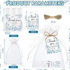 50 PCS Blue Flower Bridal Baby Shower Lip Balm Gift Baby Shower Favor Party Wedding and Engagement Party Bulk Lip Balm Thank You Gifts with Card Tags for Guests (blue flower)
