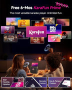 Ikarao Karaoke Machine for Adults, with Lyrics Display and Screen, Karaoke System for YouTube, 2 Wireless Microphones, Autotune & Echo, KaraFun Prime, Portable Karaoke Speaker for Home Outdoor Party