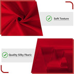 10ft x 8ft Red Backdrop Curtains for Party Valentine's Day Arch Stage Wedding Ceremony Curtains Fabric Photography Backdrop for Baby Showers Rod Pocket Home Decoration, 5ft x 8ft, 2 Panels