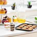300 Packs Dessert Cups with Spoons, 5 OZ Mini Clear Plastic Disposable Parfait Cups, Small Serving Bowl for fruit ice cream pudding, Square Dessert Shot Glasses Round Goblets for Fall party