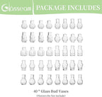 Glasseam Small Bud Vases for Centerpieces: 40PCS Mini Clear Glass Vase Set for Flowers Decor Wedding Party Baby Shower Dining Table Decorations Centerpiece