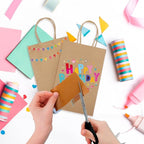 MESHA Kraft Gift Bags 200 Pack 5.25x3.75x8 Inch Small Brown Paper Bags with Handles Bulk for Small Business,Birthday,Party,Wedding,Retial,Shopping Bag