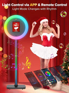 Photo Booth Machine,Portable Photo Booth Compatible Any Ipad,PhotoBooth Stand Shell with Cyratok Software,RGB Ring Light & Music Sync, Lightweight & Rolling Base Perfect for Parties,Wedding and Events