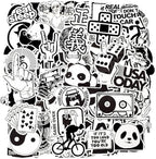 QTL Black and White Stickers for Adults Funny Stickers for Laptop Skateboard Bumper Bike Car Decals Waterproof Vinyl Pack 100Pcs