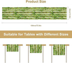 Bamboo Table Runner,Green Plant Print Table Runner for Kitchen Dining Table Home Party Decoration 13x36 Inch