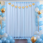 10x10ft Baby Blue Tulle Backdrop Curtain for Parites, Sheer Backdrop Curtains for Wedding Baby Shower Birthday Party Photo Shoot Decorations