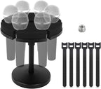 Multi Microphone Holder, Wired and Wireless Mic Holder for Stand, Hold Up to 6 Microphones, Aluminum, Black with stand (Desk)